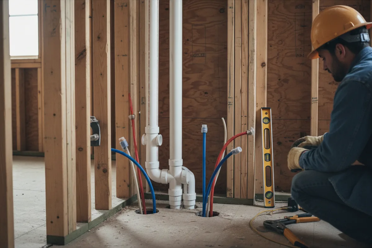 Drain and supply rough-in during Garbage Disposal Repair in Virgin